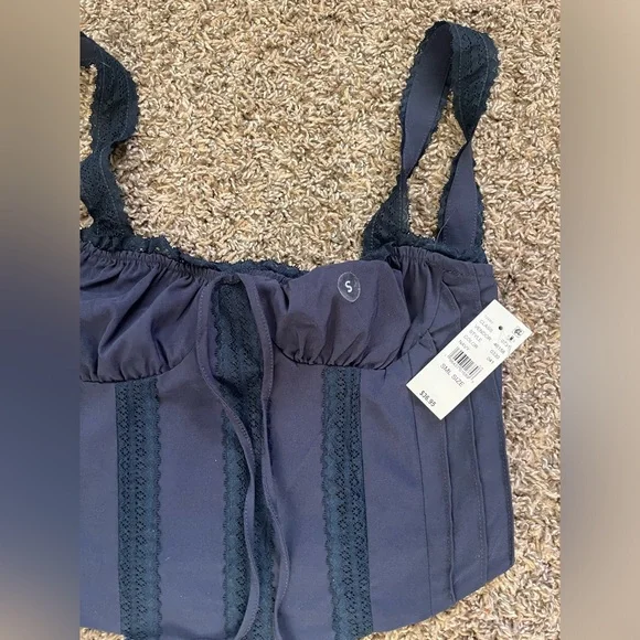 Pacsun- Women's Blue Lace‎ Corset Top- Size S - Picture 2 of 5